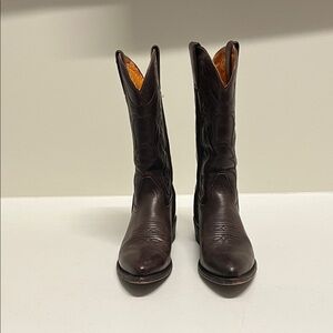 Frye Chocolate Leather Heeled Boots